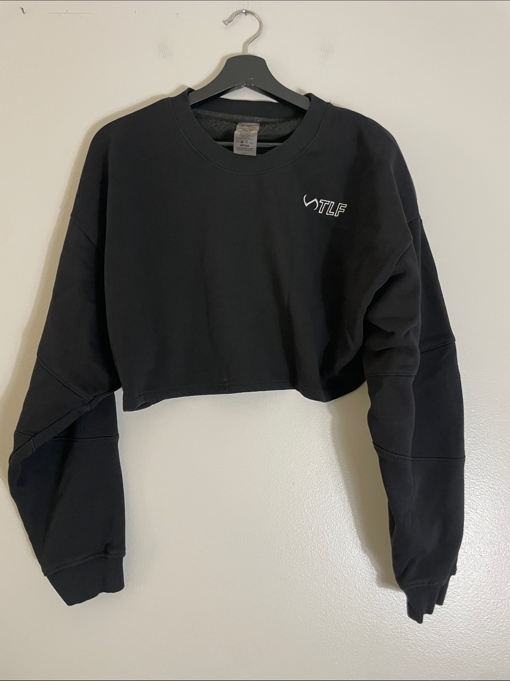 TLF Cropped Black Crewneck Sweatshirt